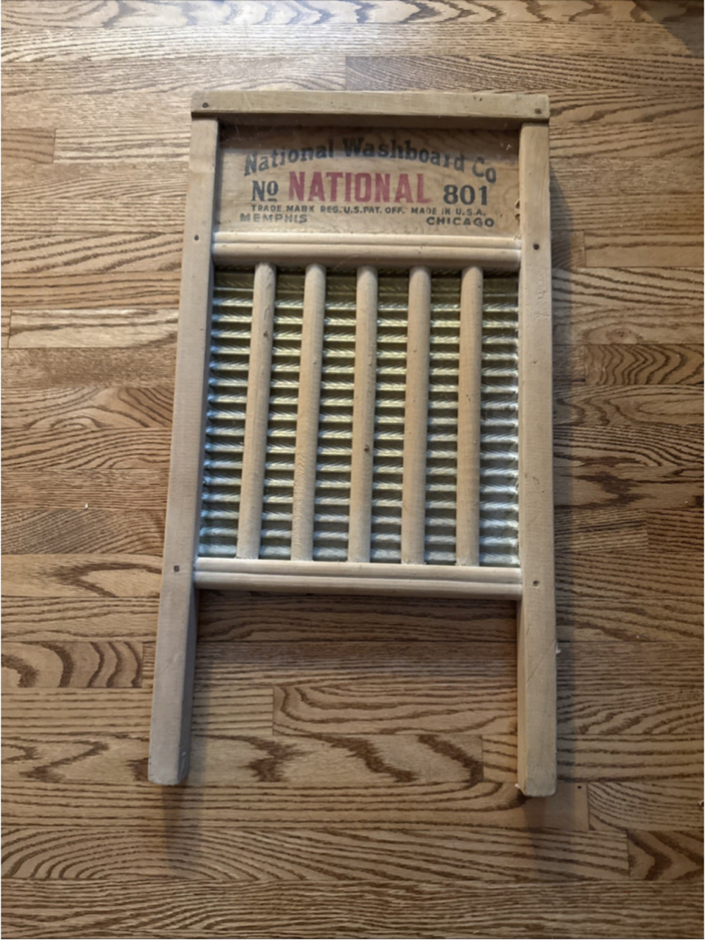 Vintage National Washboard Co. No. 801 Metal Washboard